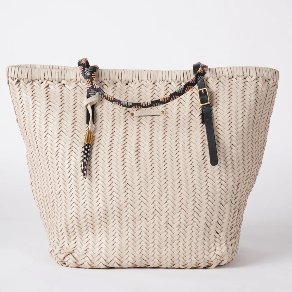 kempton and co
chalk basket weave leather tote